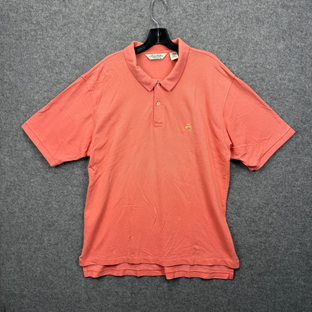 Brooks Brothers Golden Fleece Mens XL Coral Pink 100%‎ Cotton Pique Polo Shirt